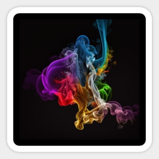 Coloured smoke on a black background Sticker